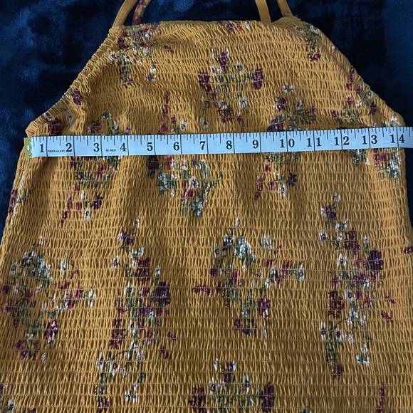 Burnt Orange smocked Flower halter top - Picture 7 of 9